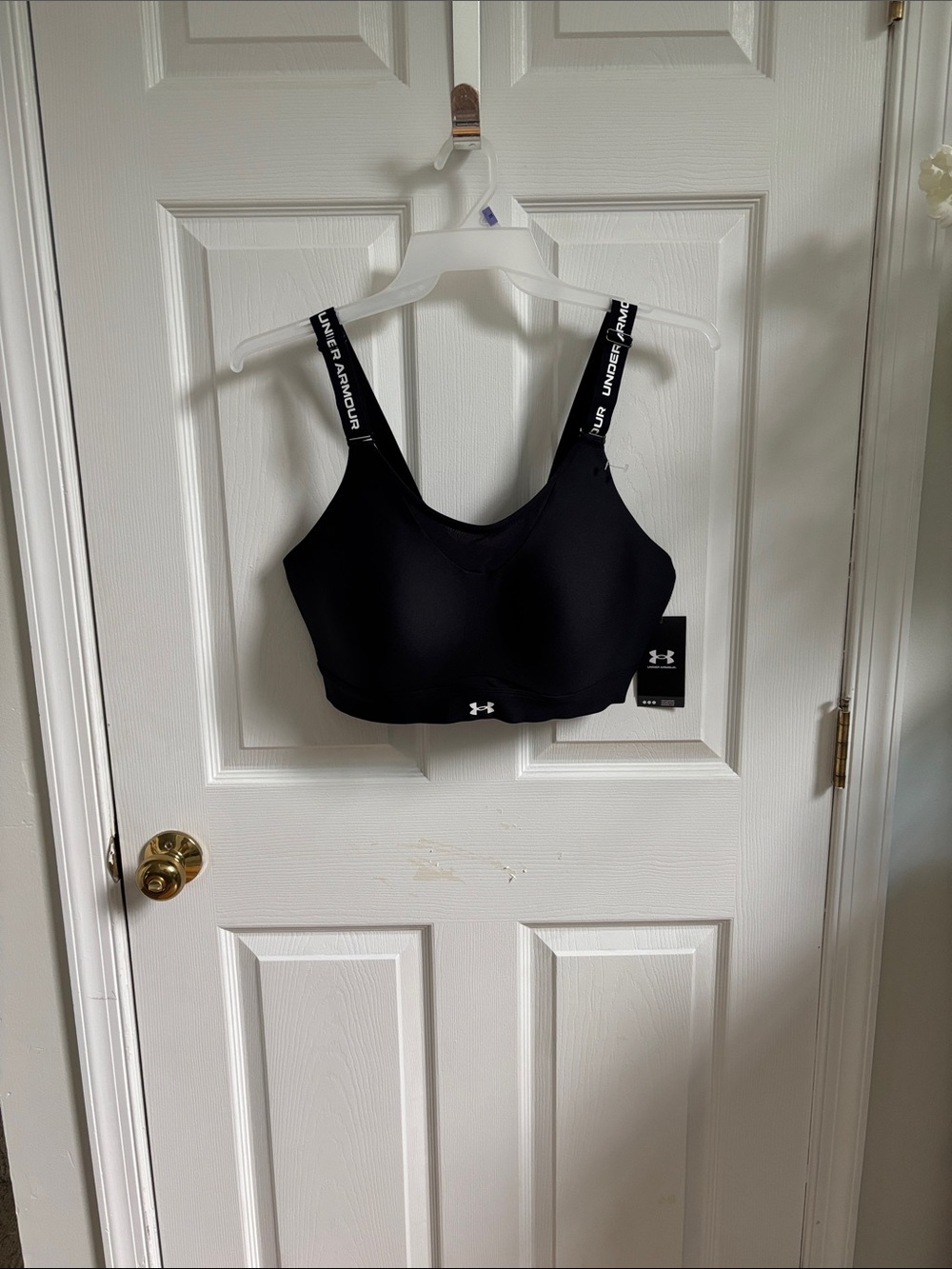 Under Armour Black Padded Sports Bra with Branded Straps